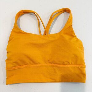 Lululemon Energy Longline Bra Medium Support Athletic Workout Gym‎ Lounge Orange